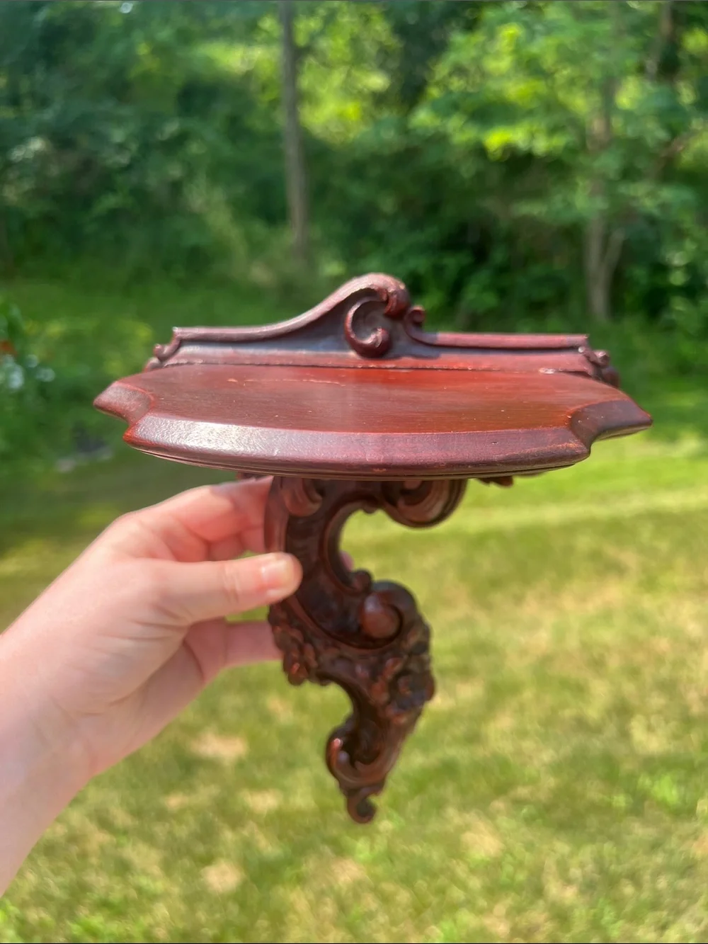 VTG MCM Neo Classical Syroco Wood Syracuse Ornate Wall Shelf Floating Shelf